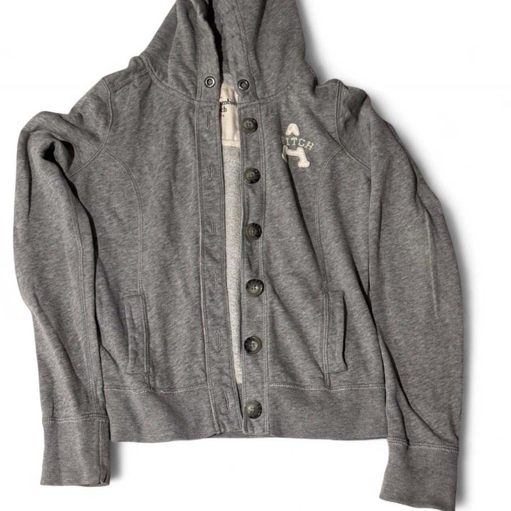 Abercrombie & Fitch Charcoal Button-Up Hoodie